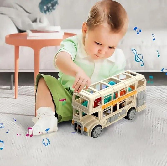 Retro Bus Double Decker Bus Model Toy Sound
